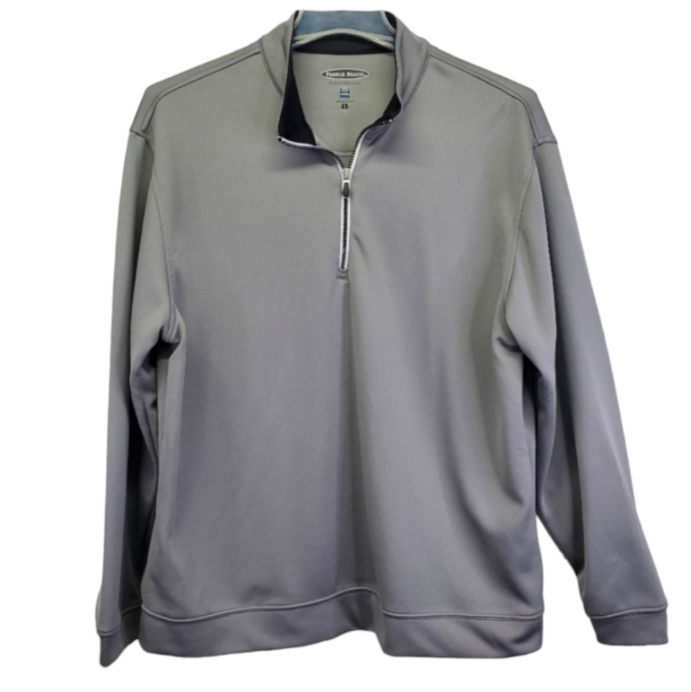 Pebble Beach Performance Men's 1/4 -Zip Pullover Long Slv Size L